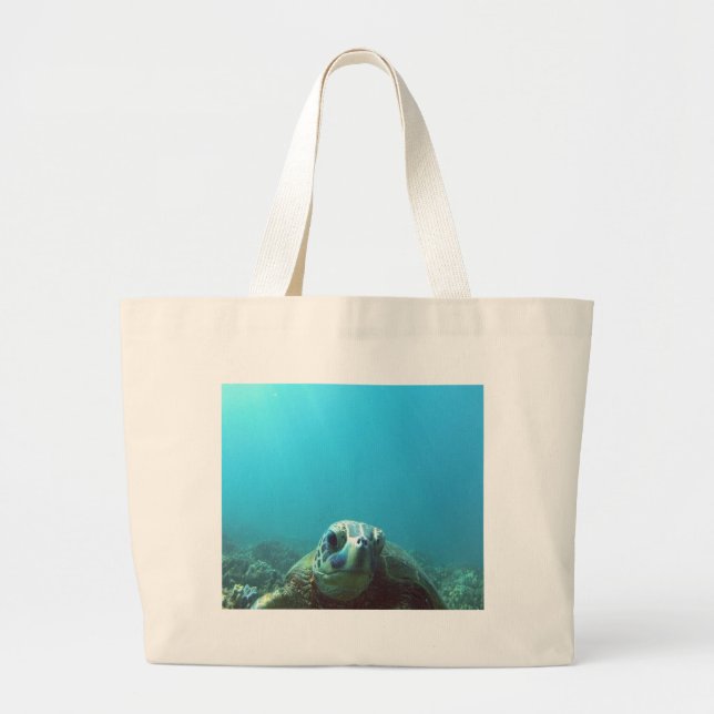 Grand Tote Bag Tortue de mer d'Hawaii (Devant)