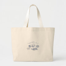 Tote de croquis au bord de la mer