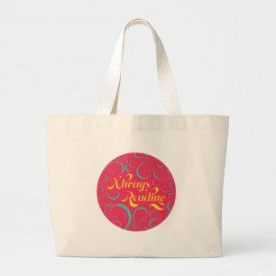 Grand Tote Bag Toujours lire Bleu rose vif Jaune & Fils