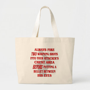 Grand Tote Bag Toujours Tirer 2 Coups D'Avertissement Dans Leur P