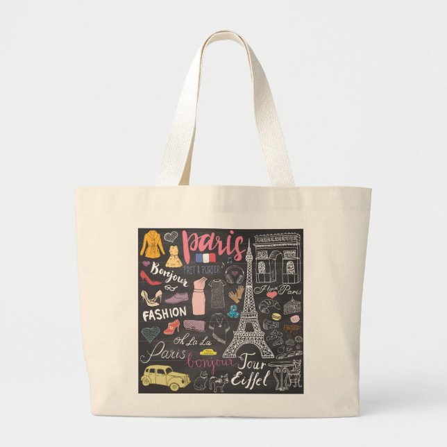 Grand Tote Bag Tour Eiffel Paris France (Devant)