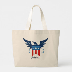 Grand Tote Bag Tout American Eagle & Flag Patriotic
