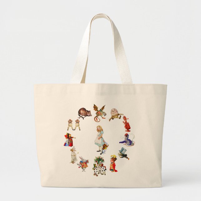Grand Tote Bag Tout autour d'Alice au pays des merveilles (Devant)