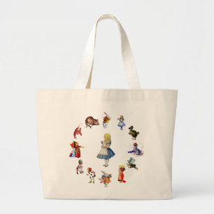 GRAND TOTE BAG TOUT AUTOUR D'ALICE EN WONDERLAND