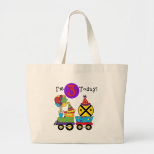 Grand Tote Bag Train d'anniversaire 3e Anniversaire Tshirts et ca
