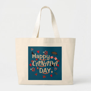 Grand Tote Bag Trendy Happy Canada Day