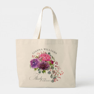 Grand Tote Bag Trente et fabuleux Elégant Floral 30e anniversaire