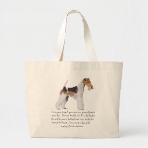 Grand Tote Bag Tribute à la mémoire du Wire Fox Terrier MÂLE