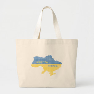 Grand Tote Bag Tricot Ukraine texte de la carte d'Etat Gloire à l