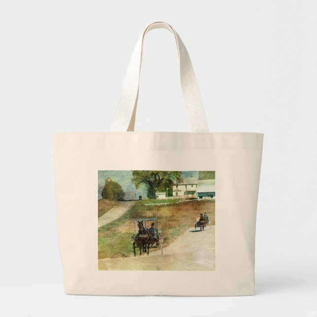 Grand Tote Bag Trois buggies Amish (Devant)