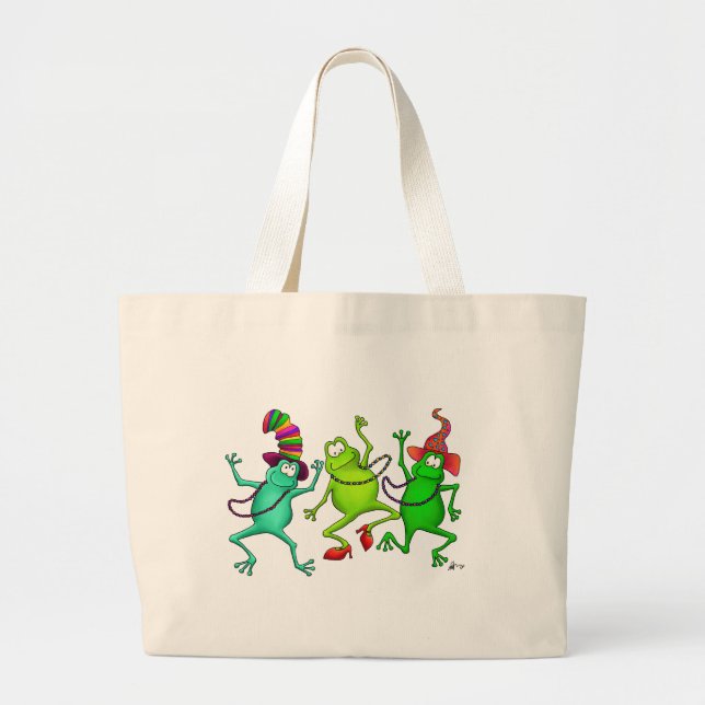 Grand Tote Bag Trois grenouilles de danse (Devant)