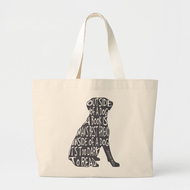 Grand Tote Bag Trop foncé pour lire (Devant)