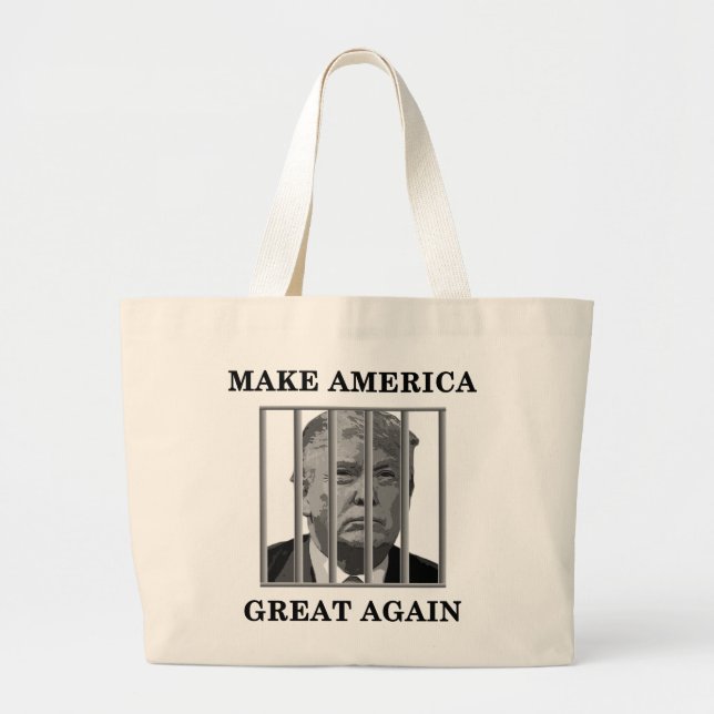 Grand Tote Bag Trump derrière les barreaux (Devant)