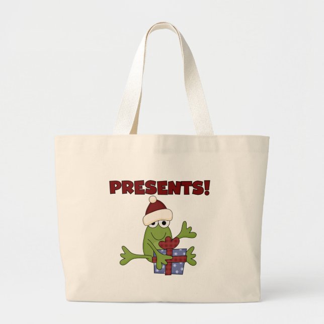 Grand Tote Bag Tshirts et cadeaux père Noël Frog (Devant)