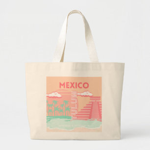 Grand Tote Bag Tulum, Mexique, Art de voyage
