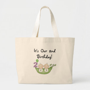 Grand Tote Bag Twin Peas in a Pod 2e Anniversaire T-shirts et cad