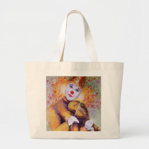 Grand Tote Bag Un clown doux jouant du violon
