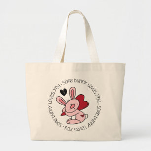 Grand Tote Bag Un Lapin T'Aime