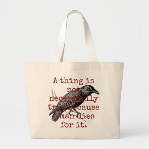 Grand Tote Bag Un Mort Doit Mourir - Citation De Mort