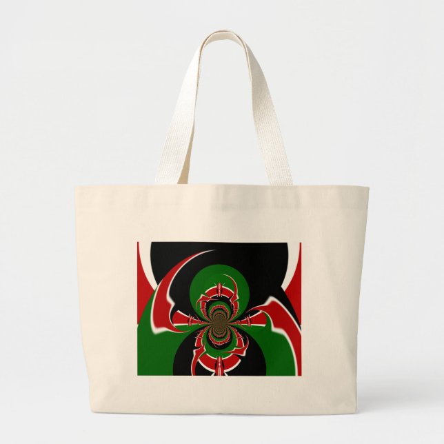 Grand Tote Bag Un Motif du drapeau kényan dynamique : un art puis (Devant)