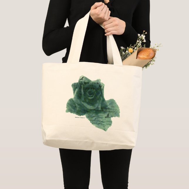 Grand Tote Bag Un Petit Oiseau M'A Dit Rose (Devant (produit))