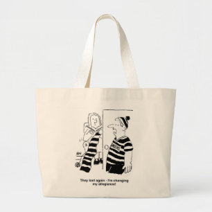 Grand Tote Bag Une femme est Tricot une écharpe pour le fan de fo