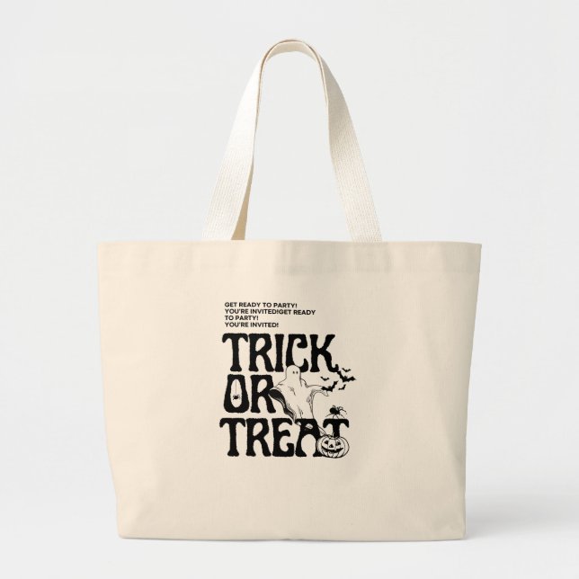 Grand Tote Bag Une sorcière d'Halloween stylée et effrayante part (Devant)