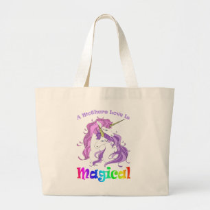 Grand Tote Bag Unicorn Maman Une Mère L'Amour Est Magique