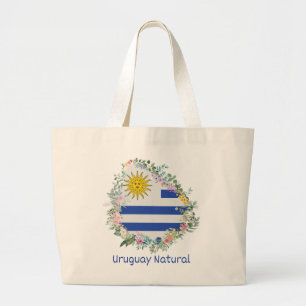 Grand Tote Bag Uruguay Natural, Drapeau, Celeste