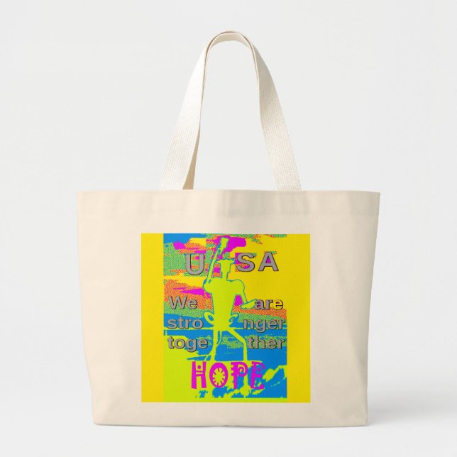 Grand Tote Bag USA Unity Design : Espoir et force (Devant)