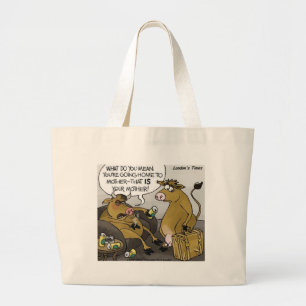 Grand Tote Bag Vache Bull Divorce Drôle Drôle Dons Cartoon Cadeau