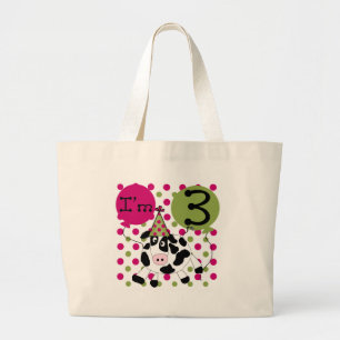 Grand Tote Bag Vache rose 3e Anniversaire Tshirts et cadeaux