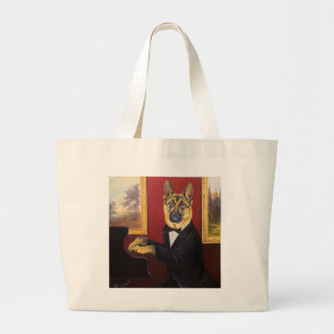 Grand Tote Bag Valse de piano du berger allemand  