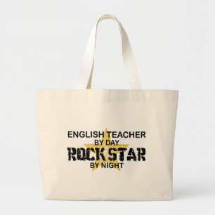 Grand Tote Bag Vedette du rock de professeur d'Anglais