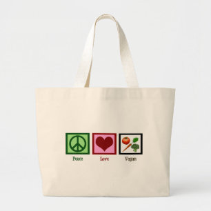 Grand Tote Bag Végan de paix