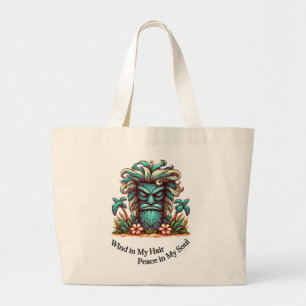 Grand Tote Bag Vent dans mes cheveux, Paix dans mon âme