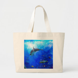 Grand Tote Bag VENT Dolphin World SUR L'EAU