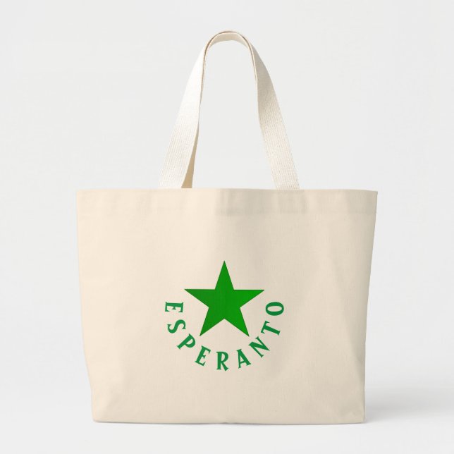 Grand Tote Bag Verda Stelo (Esperanto Star) (Devant)