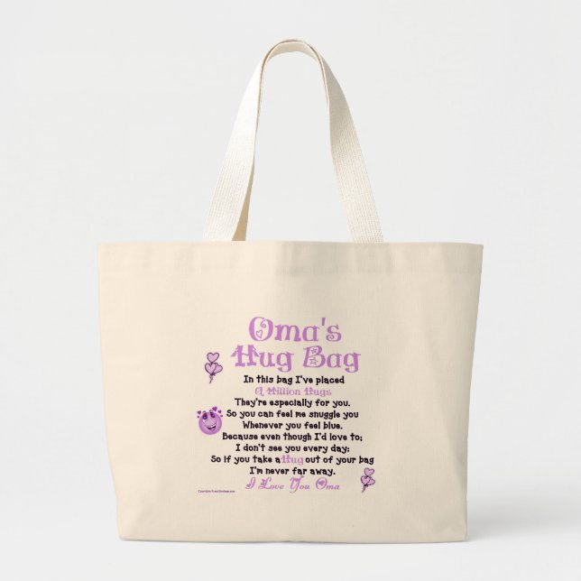 Grand Tote Bag Vers simple d'Oma de Néerlandais (Devant)