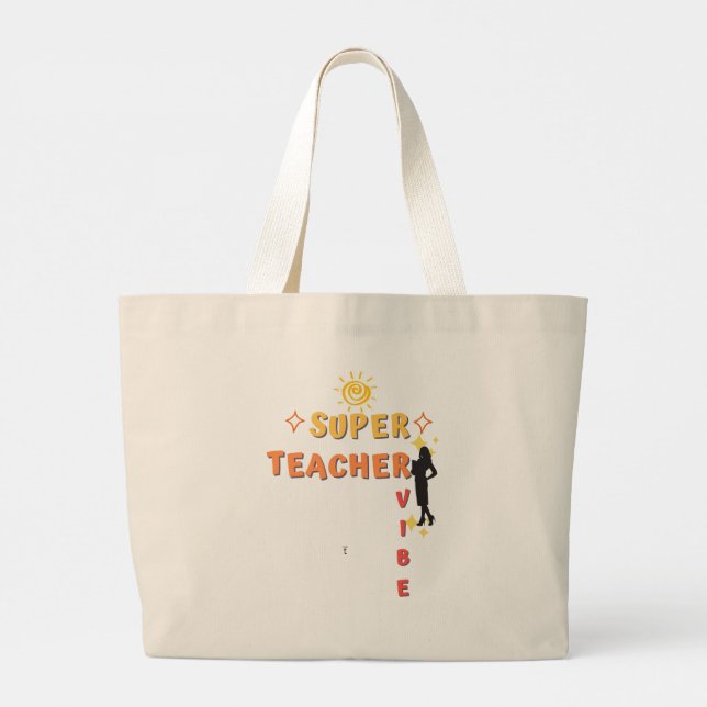 Grand Tote Bag Vibe Super enseignant (Dos)