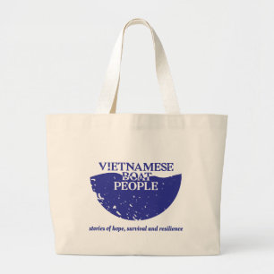 Grand Tote Bag VietnameseBoatPeople.org Logo Épicerie Fourre-tou