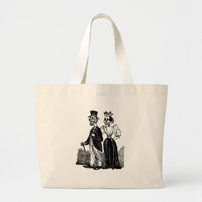 Grand Tote Bag Vieux couples squelettiques circa les années 1900 (Devant)