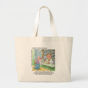 Grand Tote Bag Vieux Monsieur & La Pharmacie Cadeaux de Dessin An
