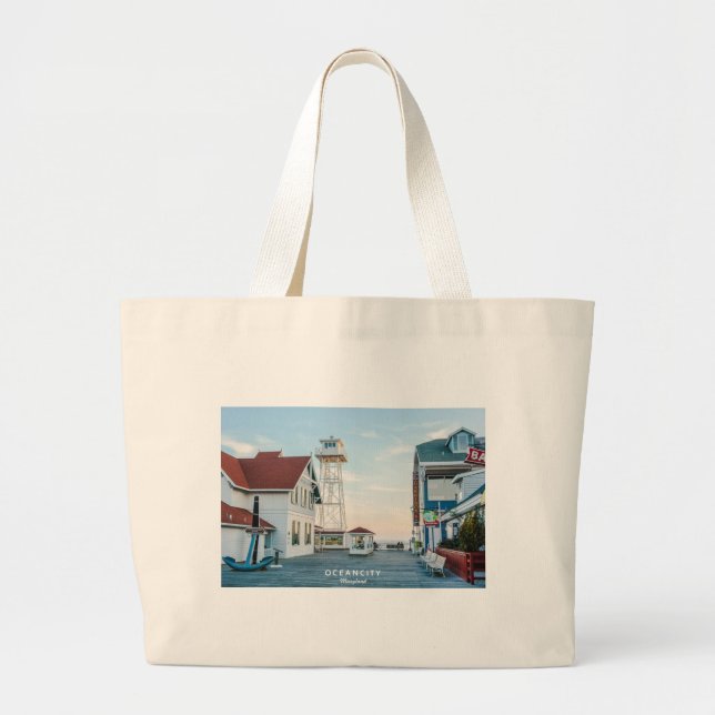 Grand Tote Bag Ville le Maryland d'océan (Devant)
