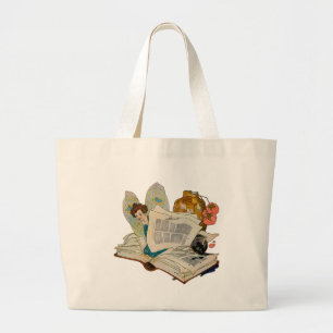 Grand Tote Bag Vin de livre Fairy