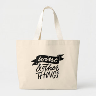 Grand Tote Bag Vin et objets Lettrés à la main