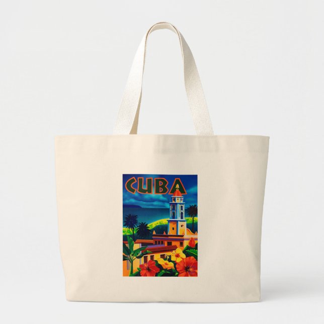 Grand Tote Bag Vintage Cuba (Devant)