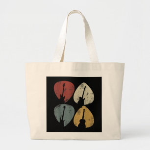 Grand Tote Bag Vintage Guitar Pick Retro Funny Guitarist