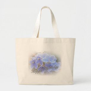 Grand Tote Bag Violettes africaines bleues