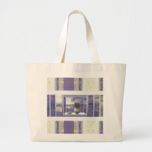 Grand Tote Bag violettes dans un bocal de lune